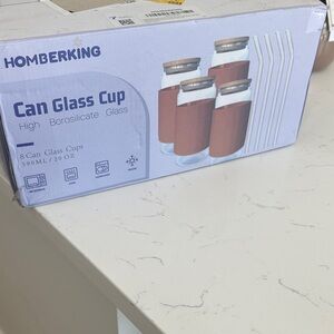 Brown Can Glass Cup Set